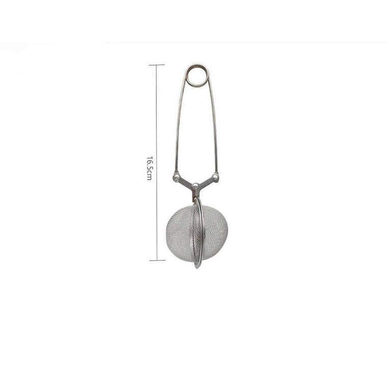 Infusor De Té Colador Tipo Pinza Bola Acero Inoxidable 16.5cm 5