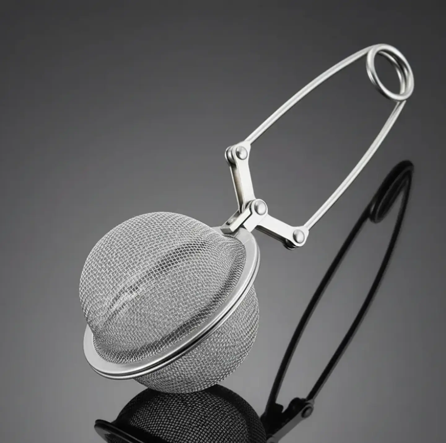 Infusor De Té Colador Tipo Pinza Bola Acero Inoxidable 16.5cm 4