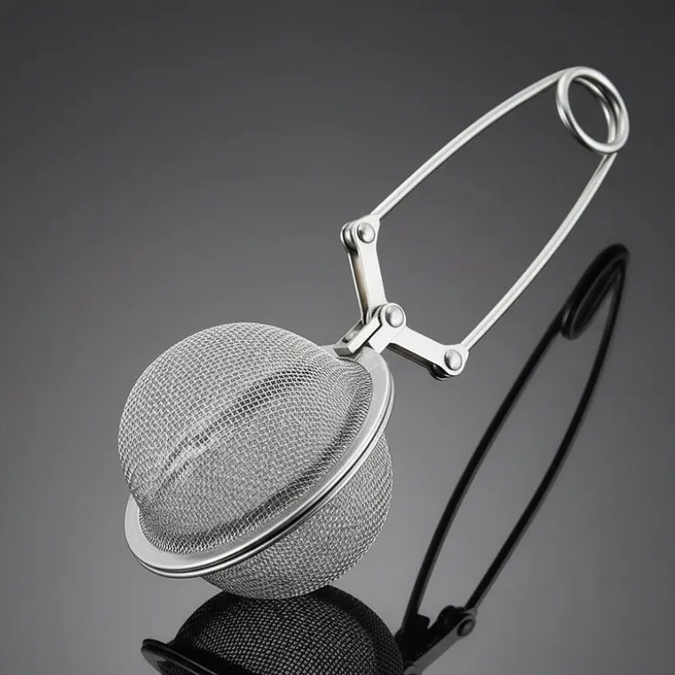 Infusor De Té Colador Tipo Pinza Bola Acero Inoxidable 16.5cm 4