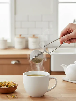 Infusor De Té Colador Tipo Pinza Bola Acero Inoxidable 16.5cm