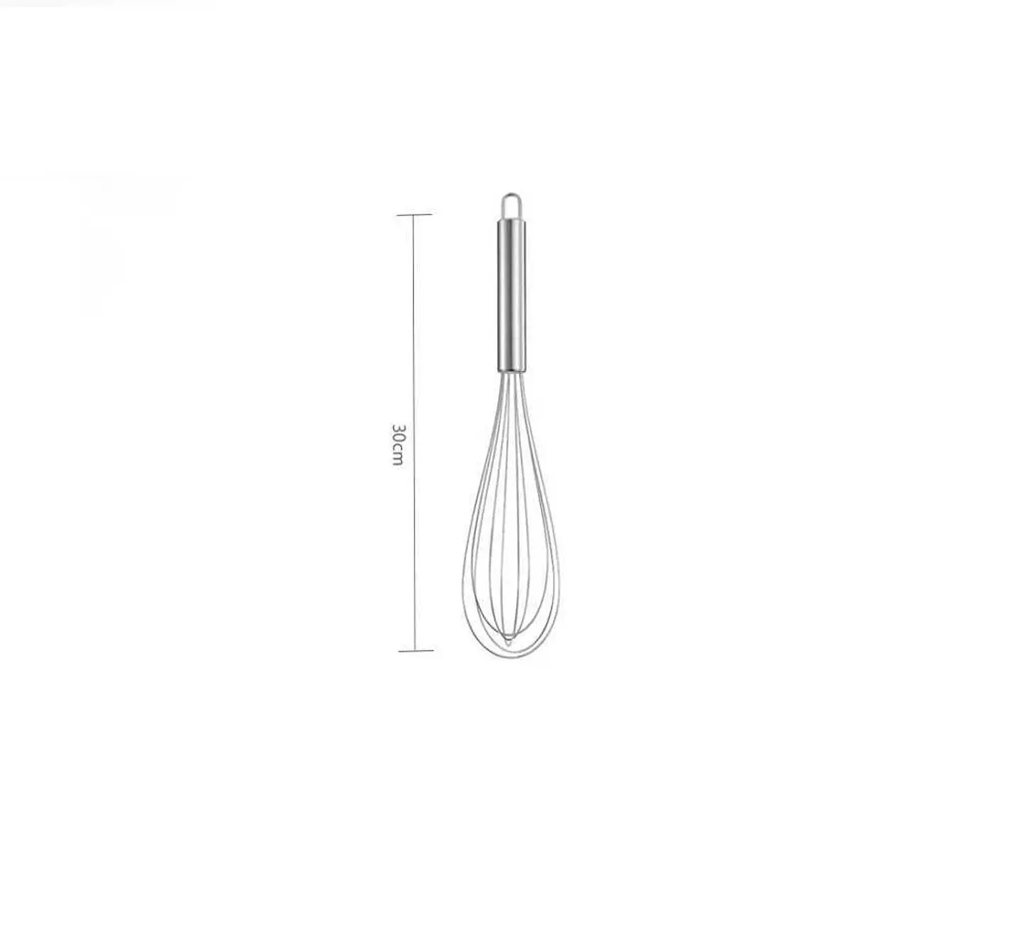 Batidor De Globo Manual Acero Inoxidable 30 Cm Repostería 12pcs 4