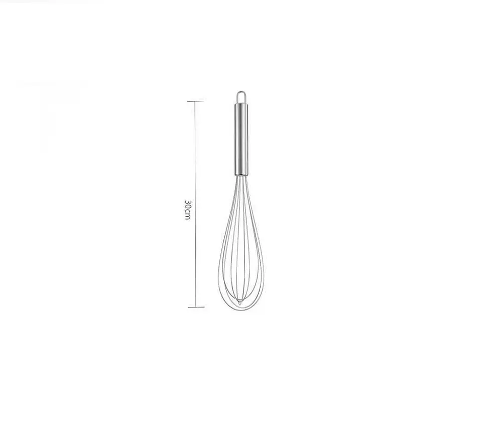 Batidor De Globo Manual Acero Inoxidable 30 Cm Repostería 12pcs 4