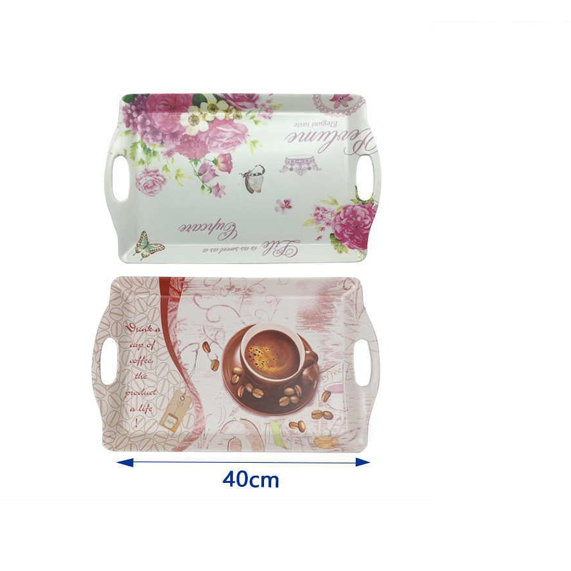 Bandeja Plástica Para Servir Con Asas 40cm Varios Diseños 3