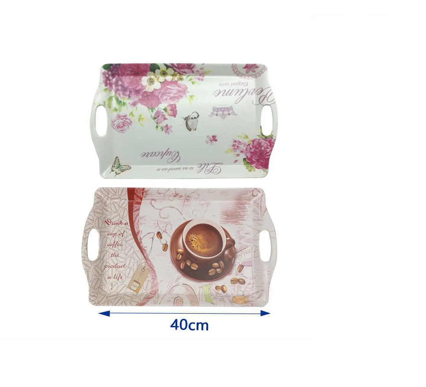 Bandeja Plástica Para Servir Con Asas 40cm Varios Diseños 3