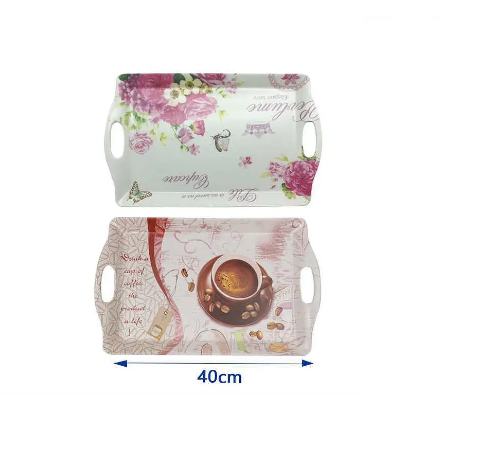 Bandeja Plástica Para Servir Con Asas 40cm Varios Diseños 3