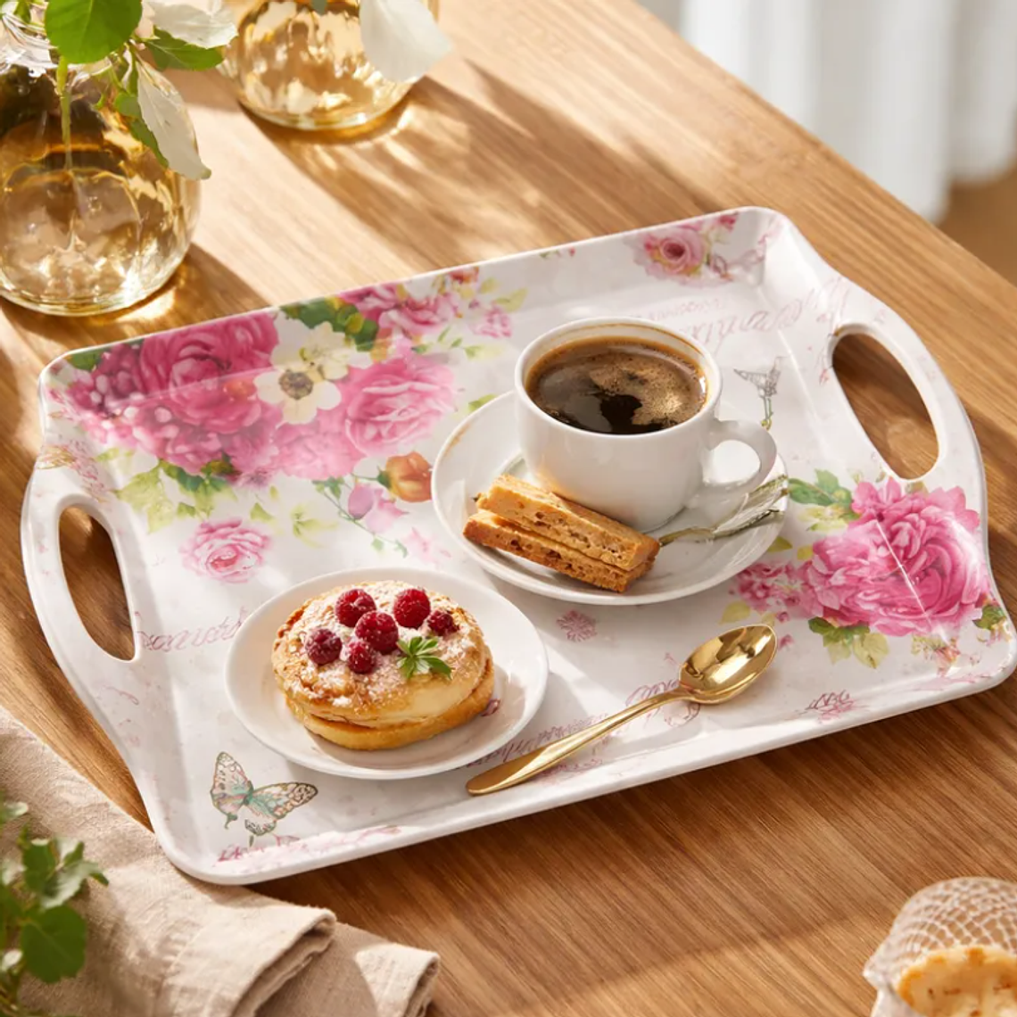 Bandeja Plástica Para Servir Con Asas 40cm Varios Diseños 4