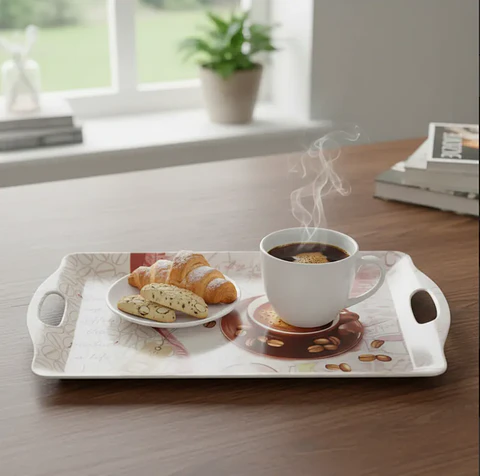 Bandeja Plástica Para Servir Con Asas 40cm Varios Diseños