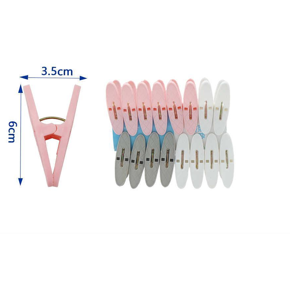 Set  Perros De Ropa Plásticos 6cm Pinzas Colores Surtidos 5