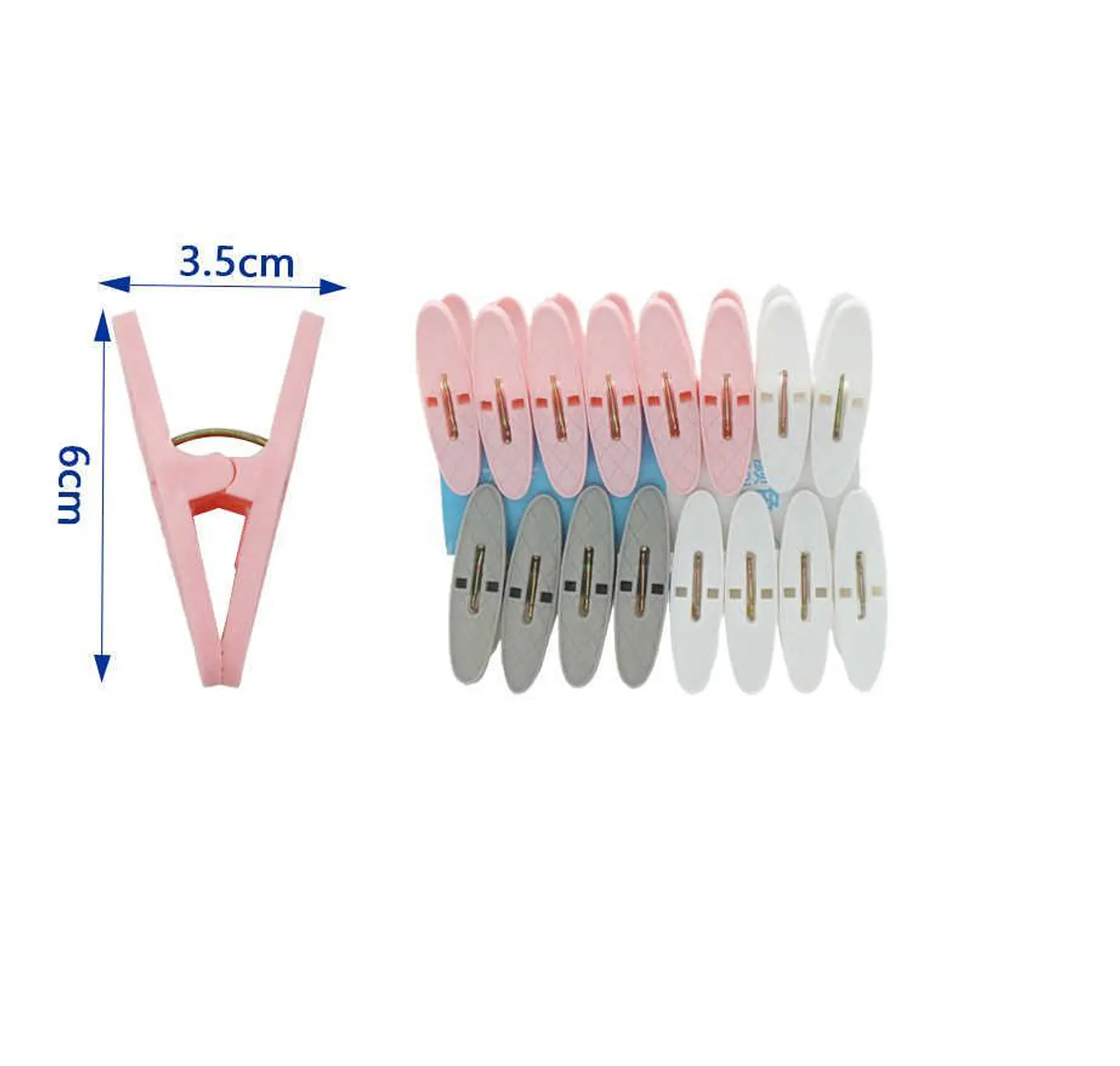 Set  Perros De Ropa Plásticos 6cm Pinzas Colores Surtidos 5