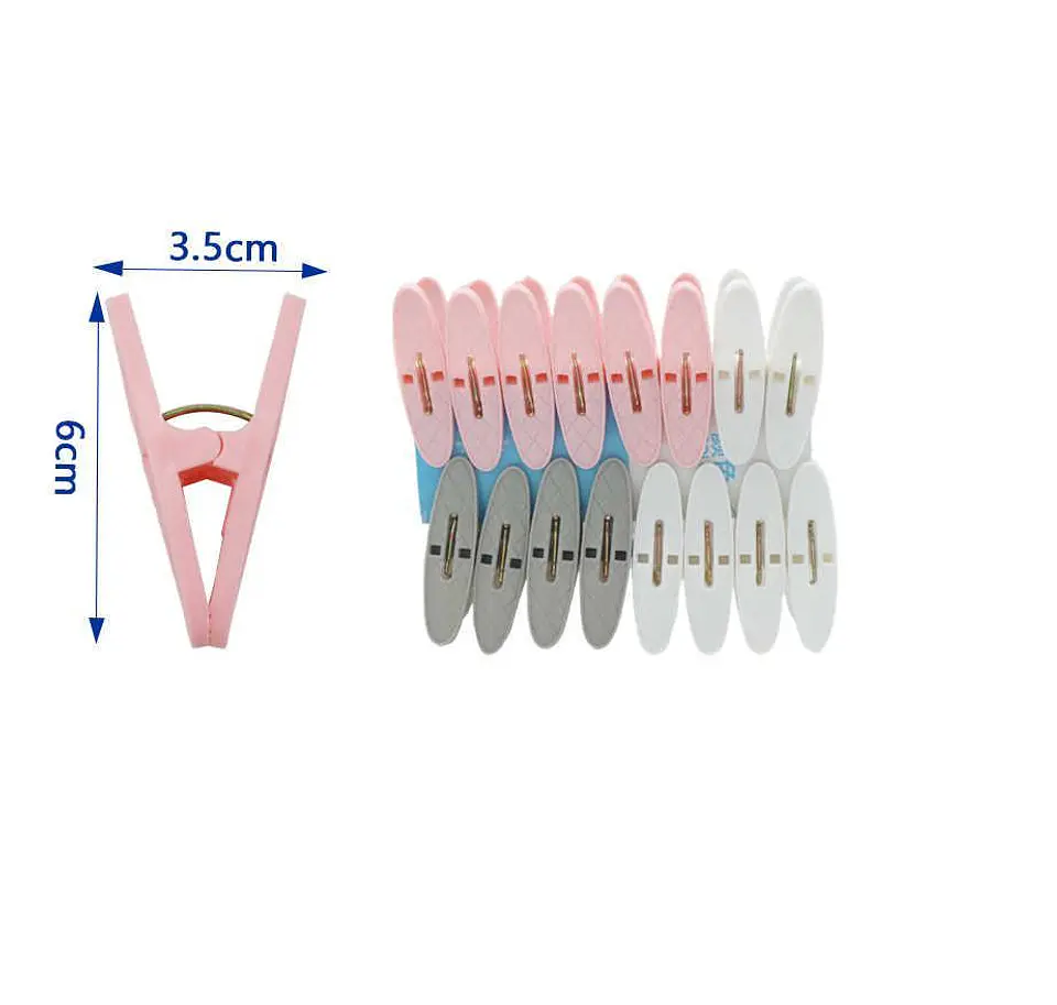 Set  Perros De Ropa Plásticos 6cm Pinzas Colores Surtidos 5