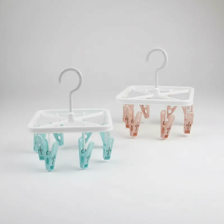 Colgador Tendedero Plástico Cuadrado Con 8 Perros Para Ropa 4