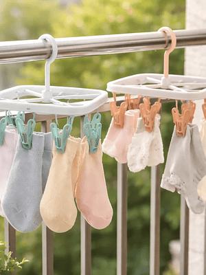 Colgador Tendedero Plástico Cuadrado Con 8 Perros Para Ropa