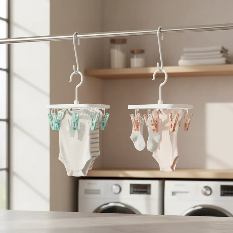 Colgador Tendedero Plástico Cuadrado Con 8 Perros Para Ropa 7