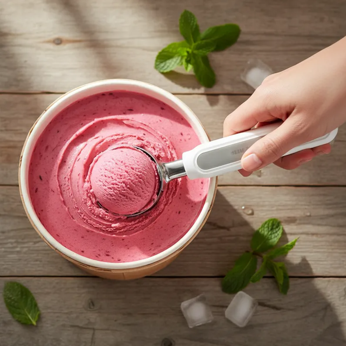 Cuchara Para Helado De Acero Inoxidable Repostería 19.5cm 4