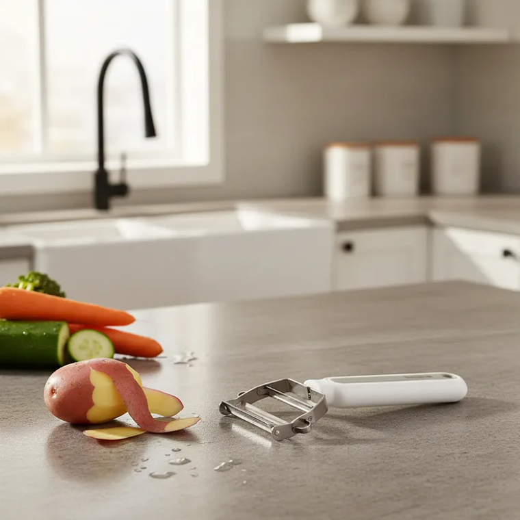 Pelador De Verduras Ancho  Acero Inoxidable Multifunción 2