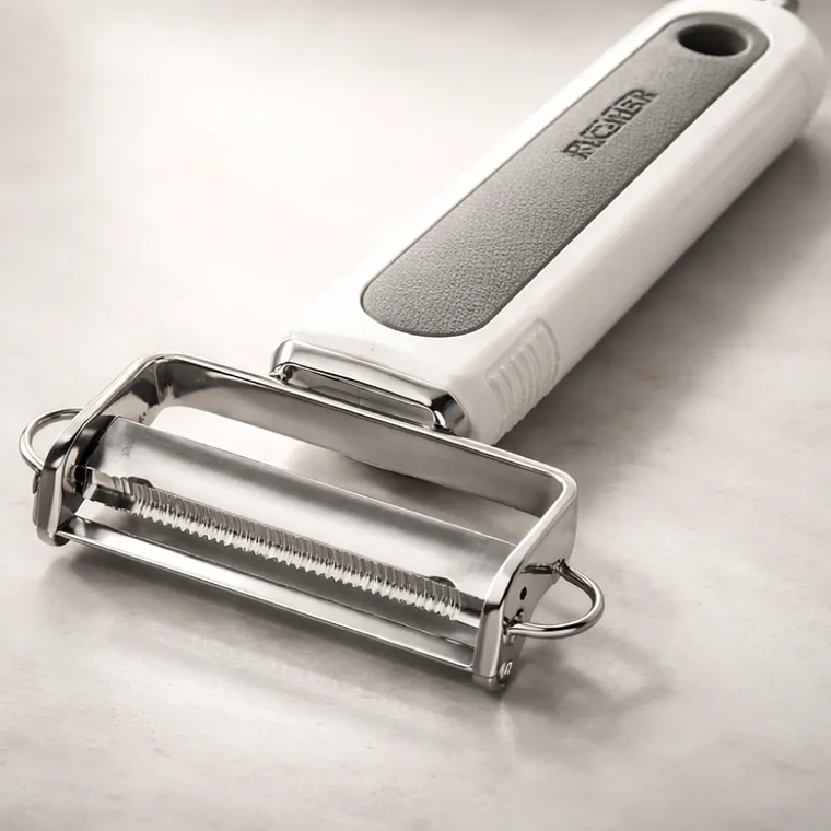 Pelador De Verduras Ancho  Acero Inoxidable Multifunción 4