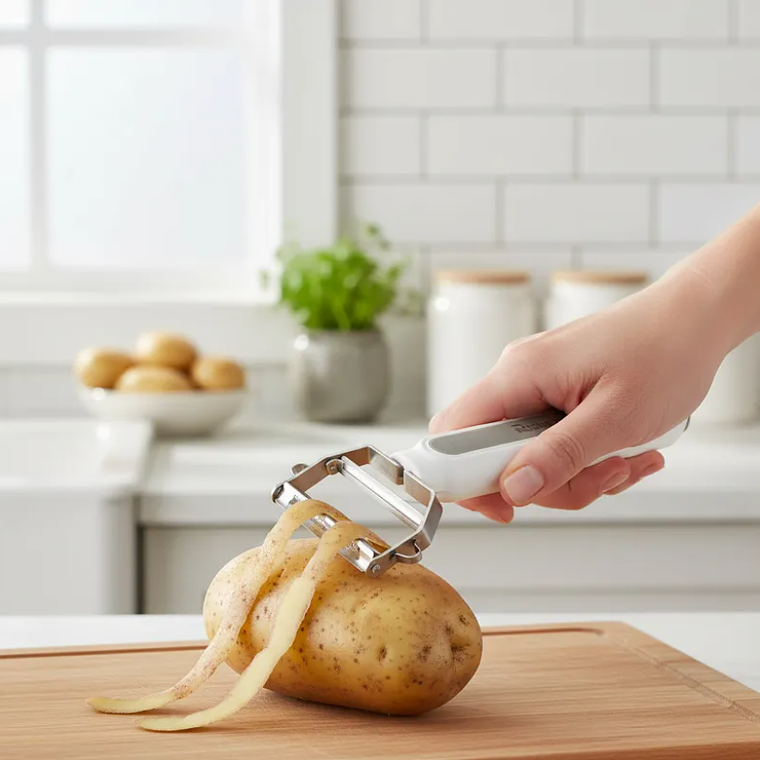 Pelador De Verduras Ancho  Acero Inoxidable Multifunción 6