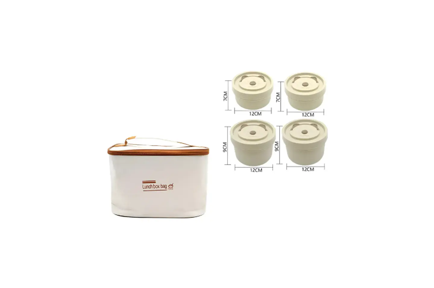 Set Lonchera Térmica con 4 Contenedores Redondos Beige 7