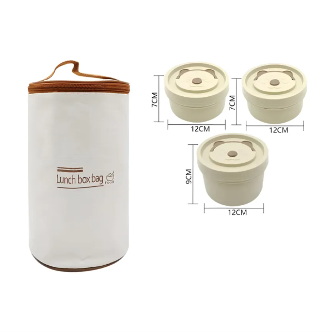 Set Lonchera Térmica Infantil 3 Potes Apilables Diseño Oso 3
