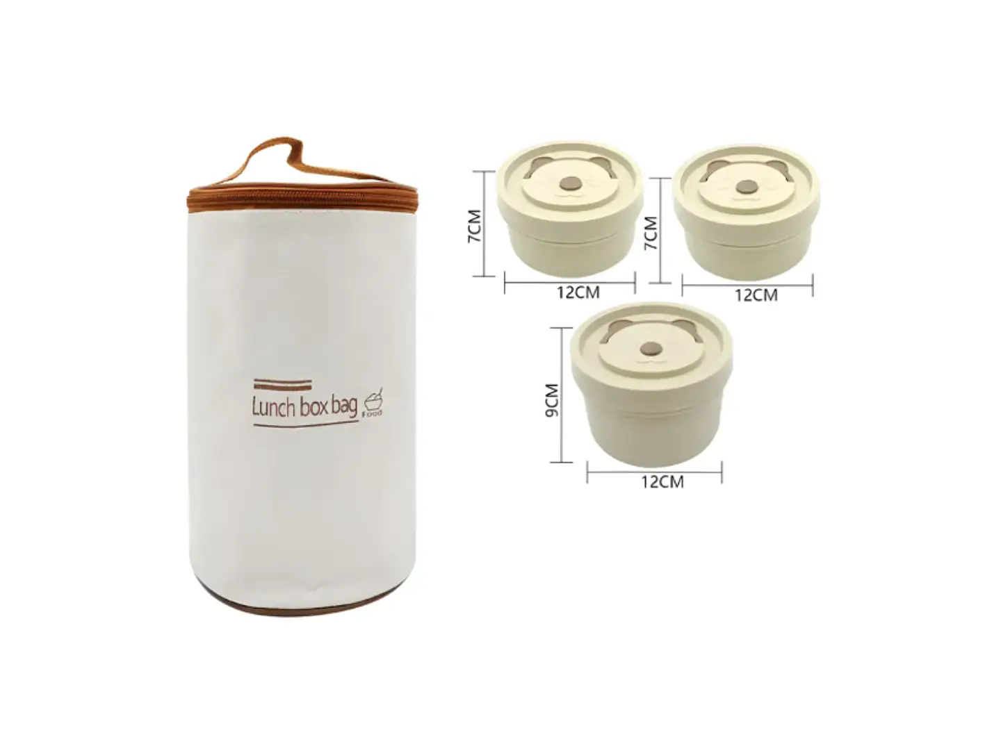 Set Lonchera Térmica Infantil 3 Potes Apilables Diseño Oso 3