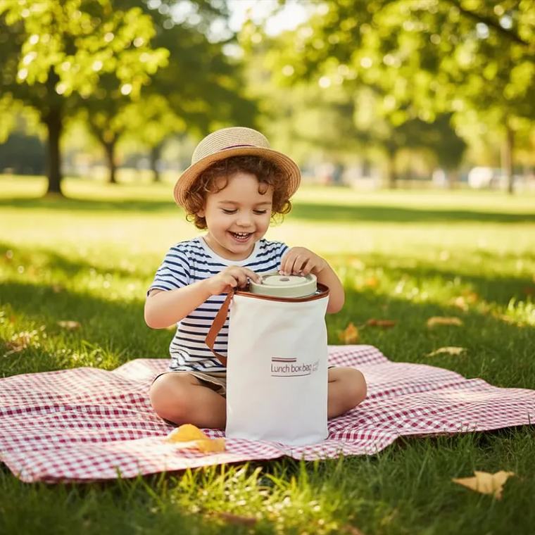 Set Lonchera Térmica Infantil 3 Potes Apilables Diseño Oso 7