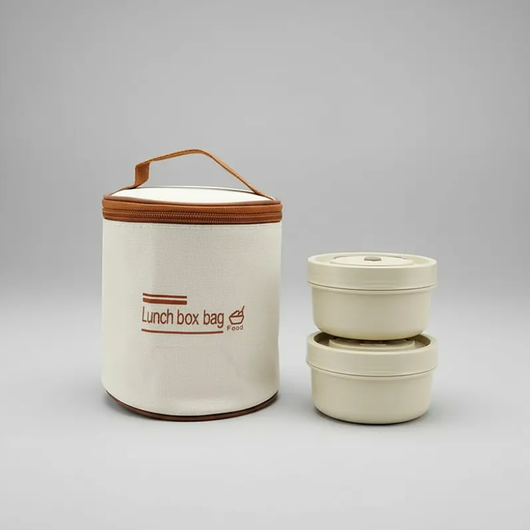 Set Lonchera Térmica Redonda Con 2 Potes Para Comida Oso 6