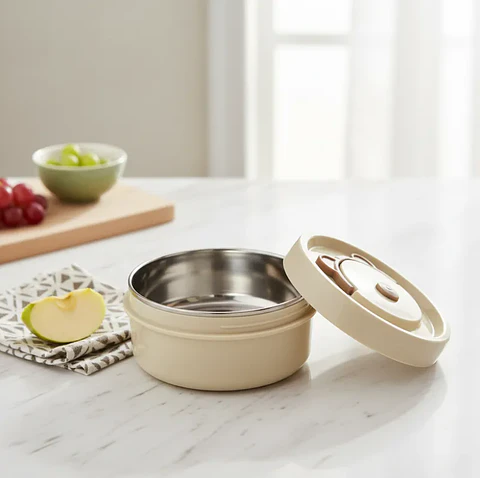 Set Lonchera Térmica Redonda Con 2 Potes Para Comida Oso