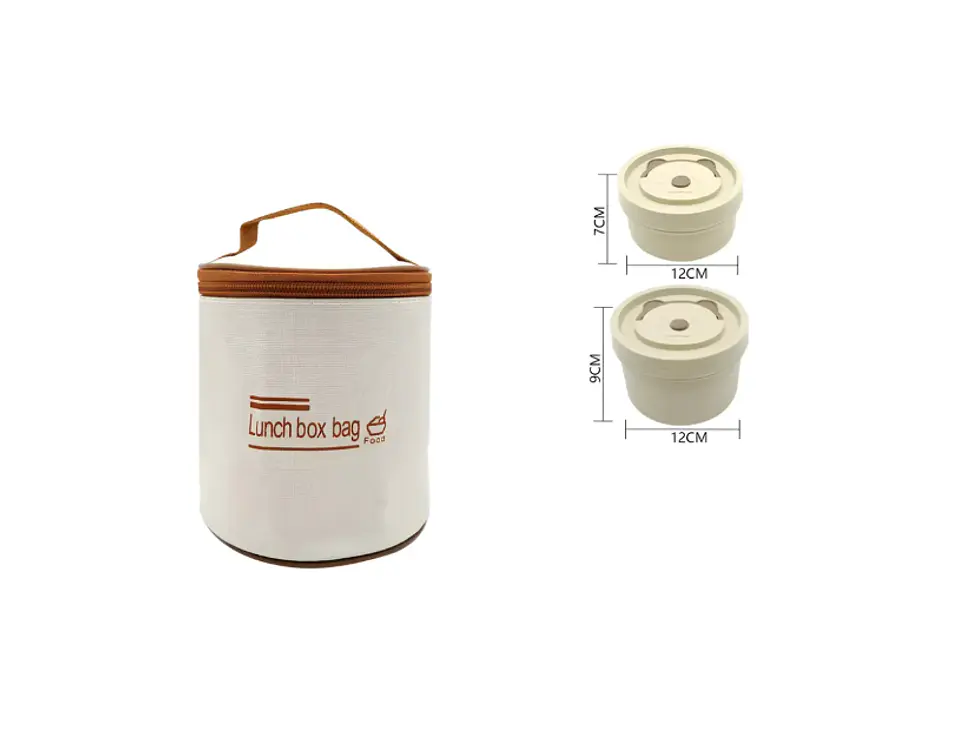 Set Lonchera Térmica Redonda Con 2 Potes Para Comida Oso 3