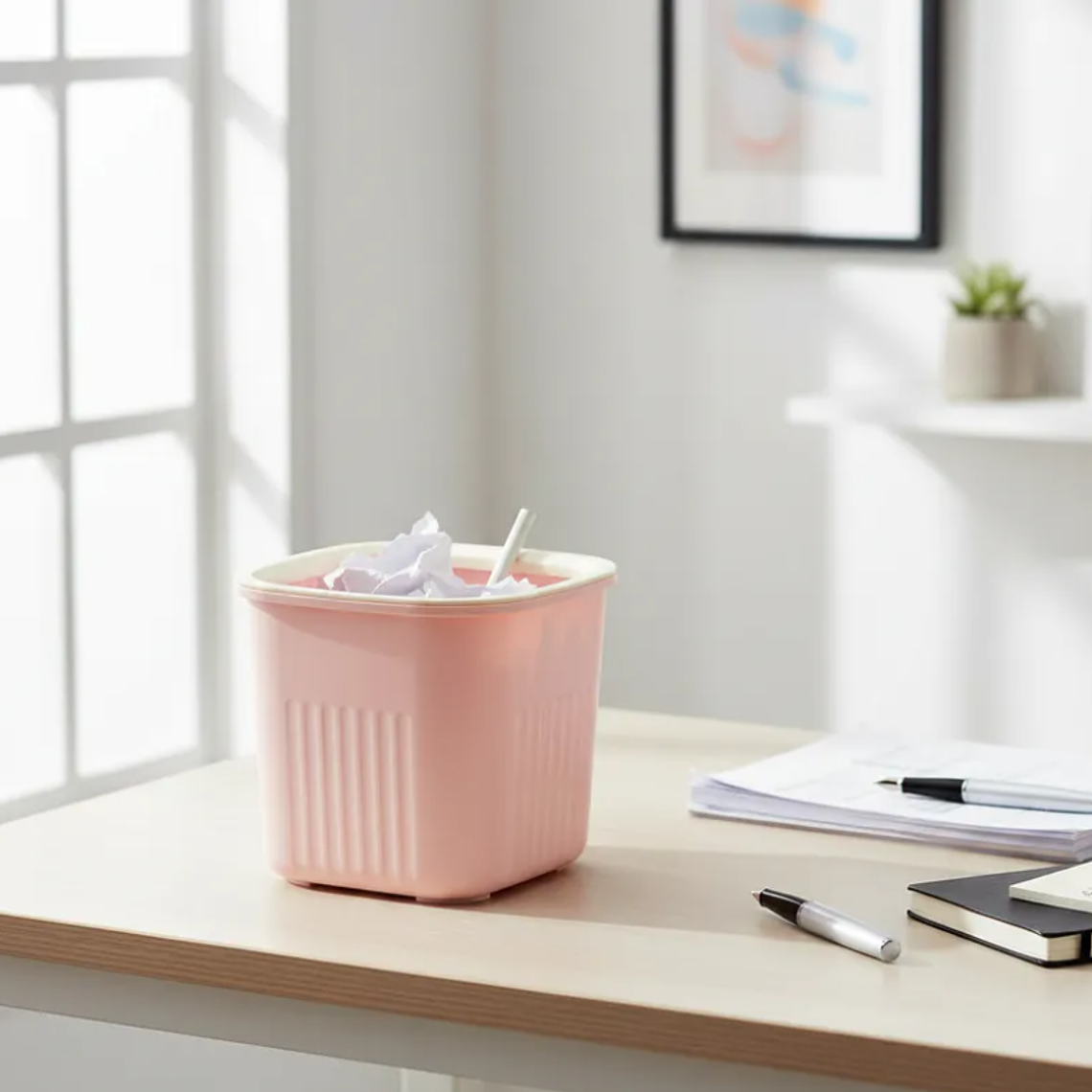 Papelero Basurero Pequeño Escritorio  Plástico 15x14cm 1