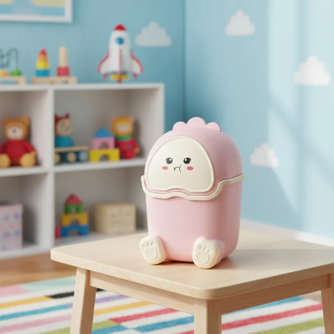 Basurero Papelero Kawaii Dinosaurio Escritorio Infantil 4