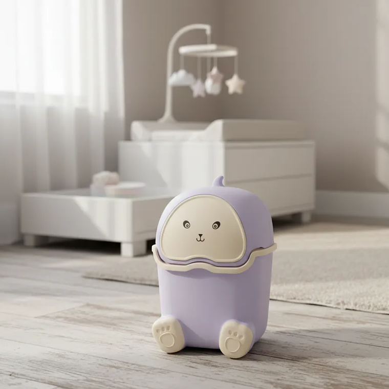 Basurero Papelero Infantil Kawaii Con Tapa Vaivén  4