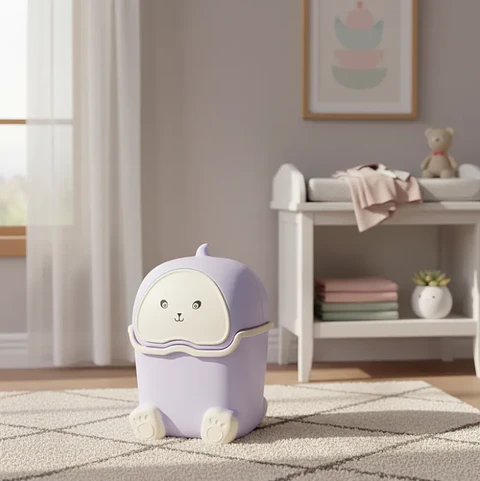 Basurero Papelero Infantil Kawaii Con Tapa Vaivén 