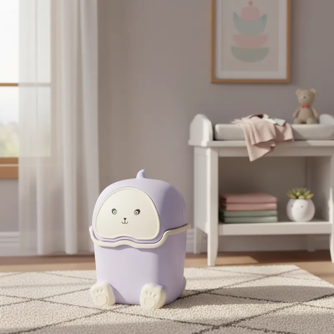 Basurero Papelero Infantil Kawaii Con Tapa Vaivén  2
