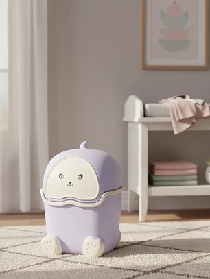 Basurero Papelero Infantil Kawaii Con Tapa Vaivén 