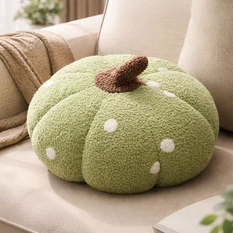 Cojín Decorativo Peluche Forma Calabaza con  Lunares 40cm 8