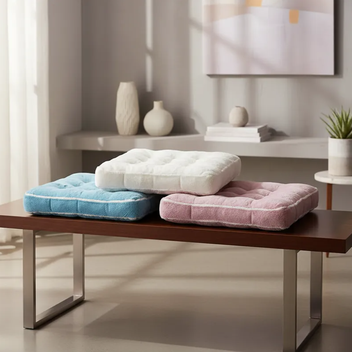 Cojín Para Silla Cuadrado De Felpa Acolchado Varios Colores 1