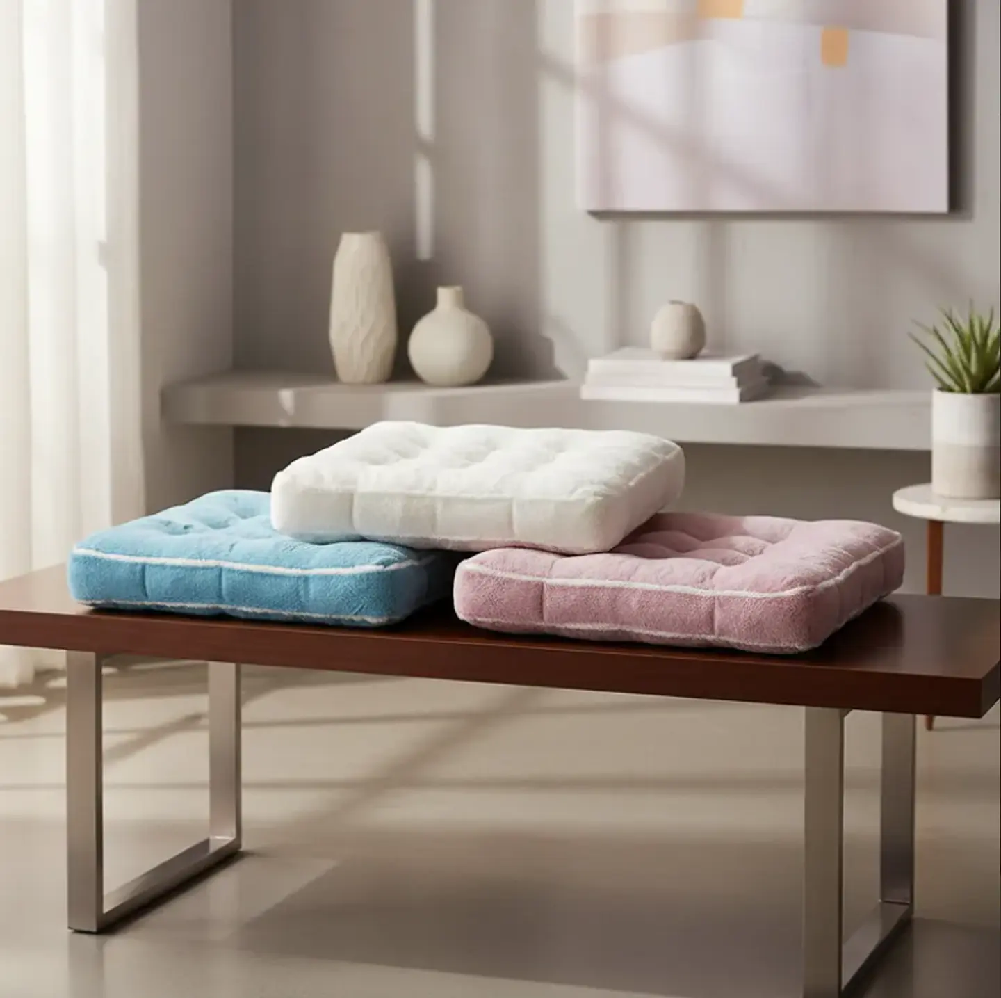 Cojín Para Silla Cuadrado De Felpa Acolchado Varios Colores 1