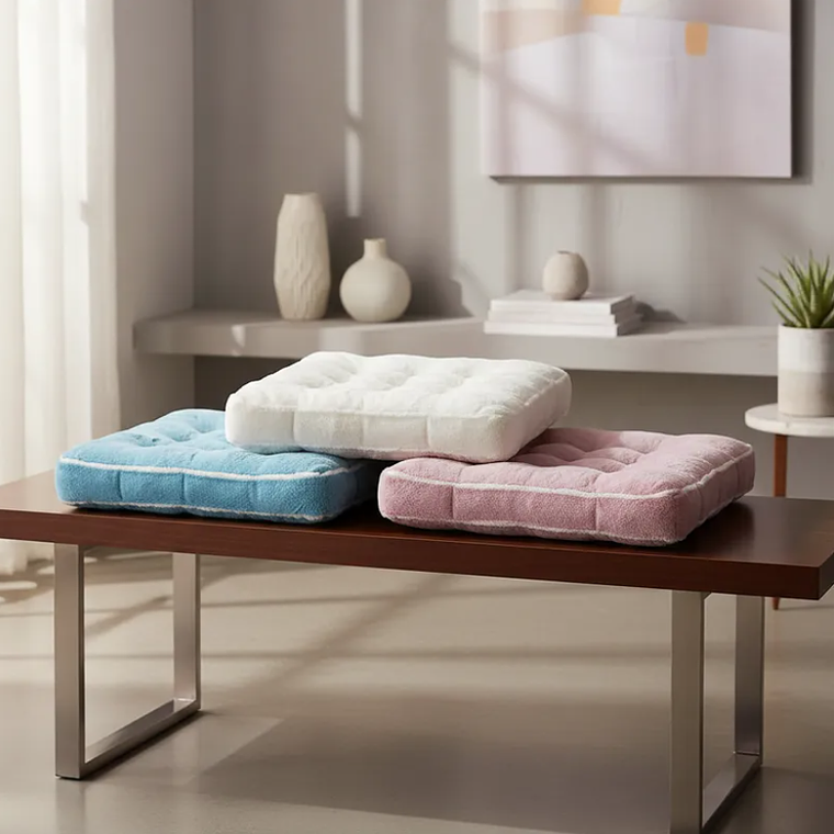 Cojín Para Silla Cuadrado De Felpa Acolchado Varios Colores 1