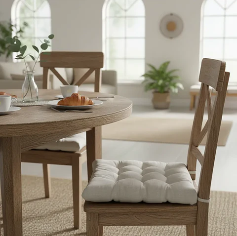 Cojín Para Silla Asiento Capitoné Con Amarras Varios Colores