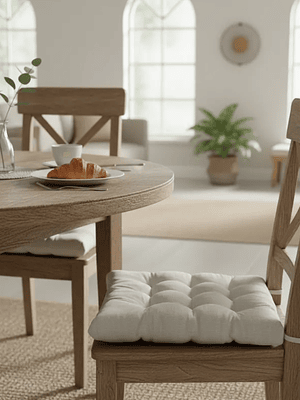 Cojín Para Silla Asiento Capitoné Con Amarras Varios Colores