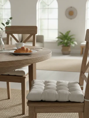 Cojín Para Silla Asiento Capitoné Con Amarras Varios Colores