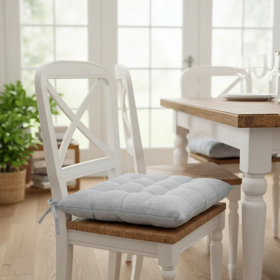 Cojín Para Silla Asiento Capitoné Con Amarras Varios Colores 4