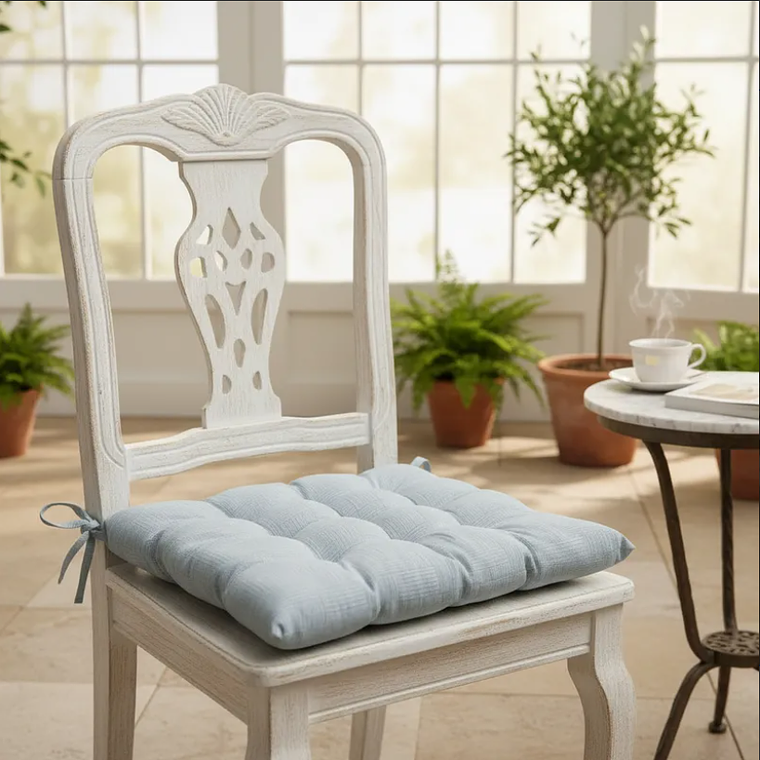 Cojín Para Silla Asiento Capitoné Con Amarras Varios Colores 6