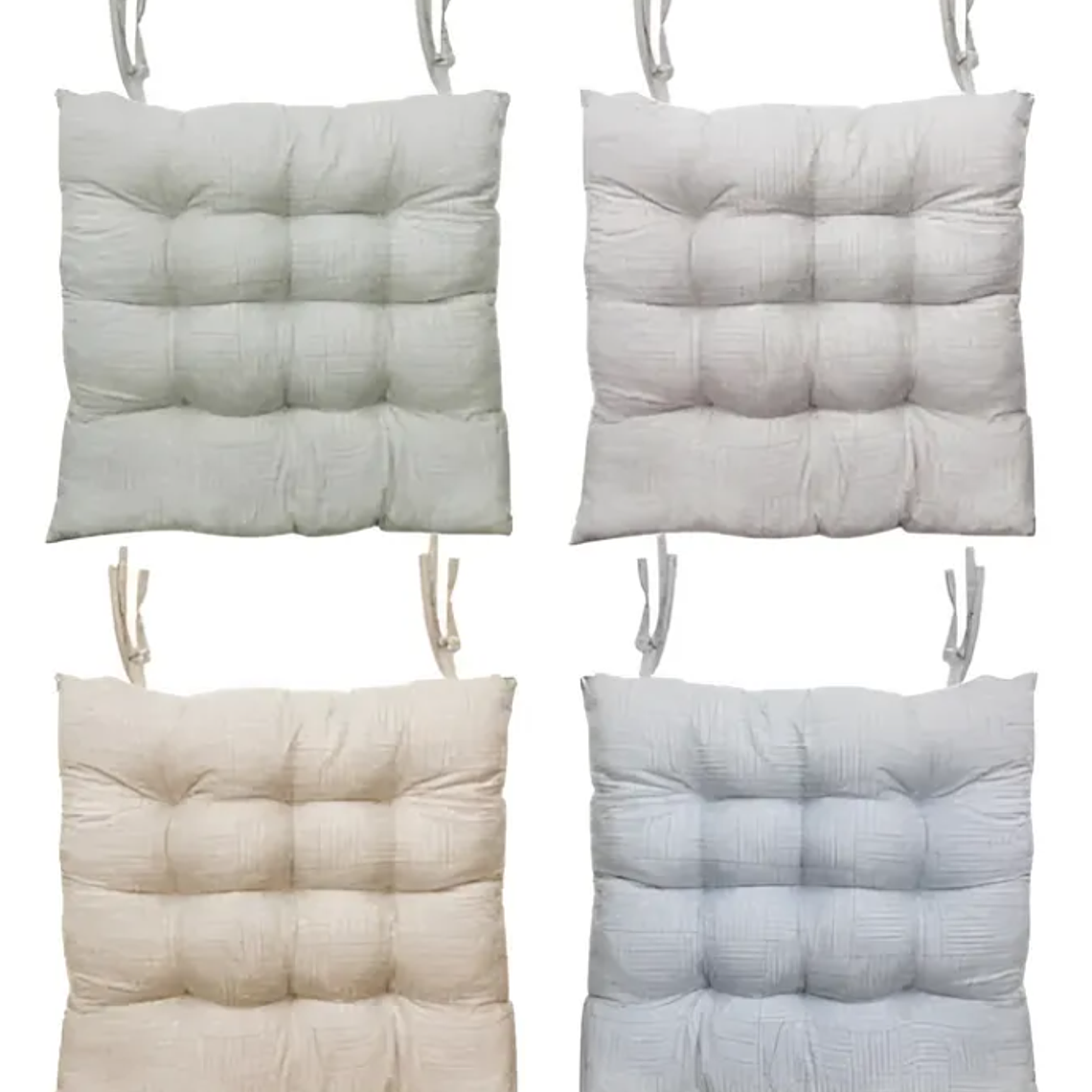 Cojín Para Silla Asiento Capitoné Con Amarras Varios Colores 7