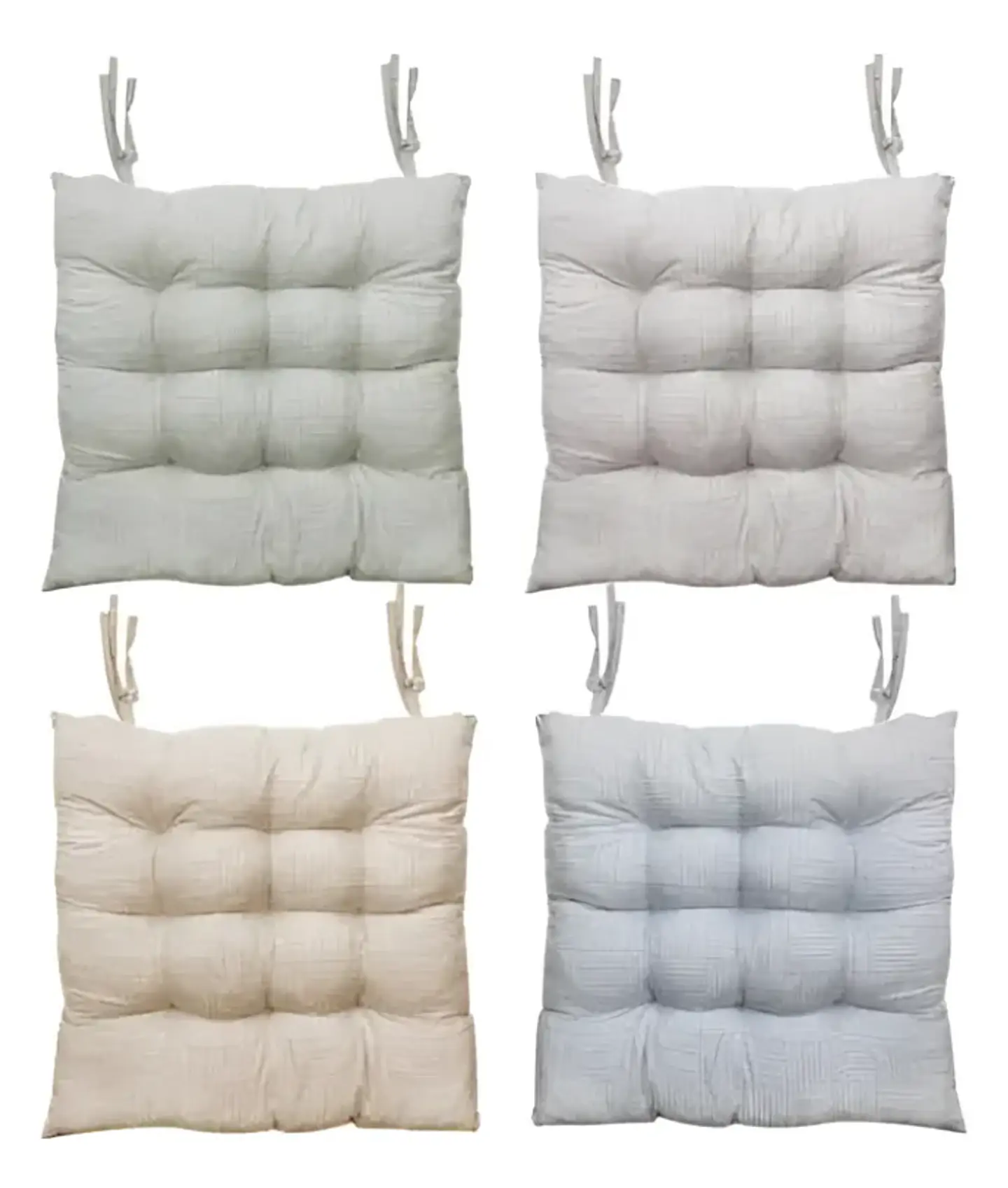 Cojín Para Silla Asiento Capitoné Con Amarras Varios Colores 7
