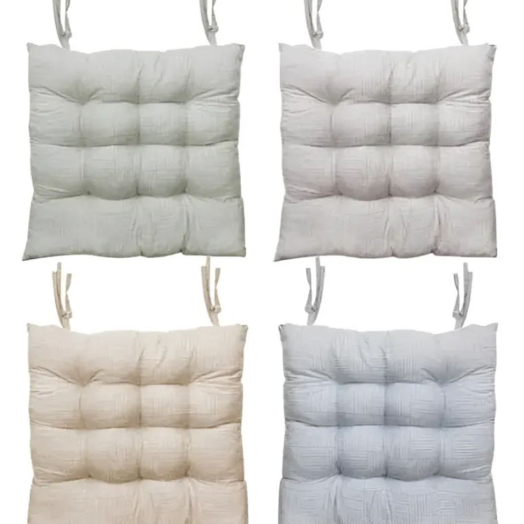 Cojín Para Silla Asiento Capitoné Con Amarras Varios Colores 7