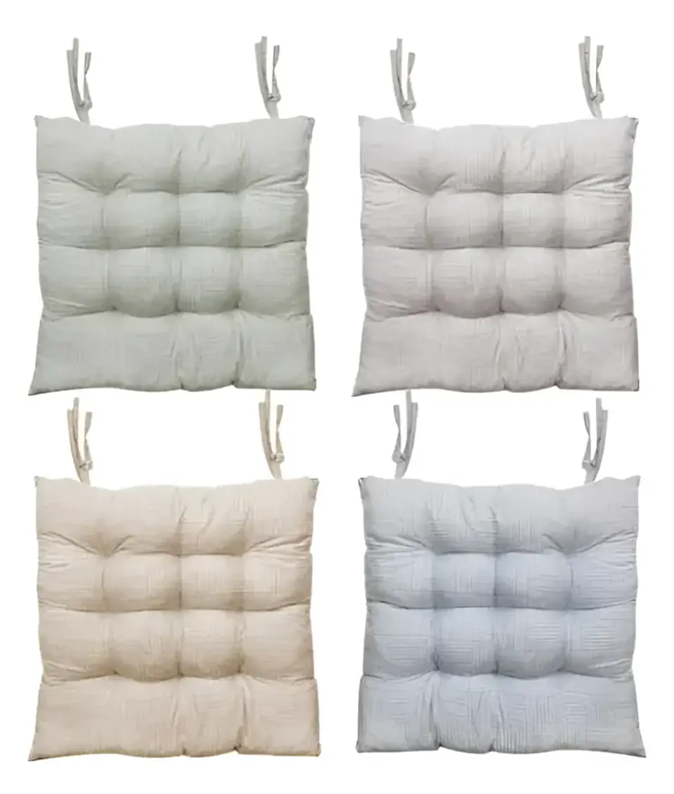 Cojín Para Silla Asiento Capitoné Con Amarras Varios Colores 7
