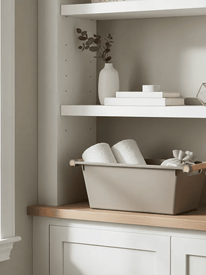 Canasto Organizador Plástico Multiuso Con Asas  33cm