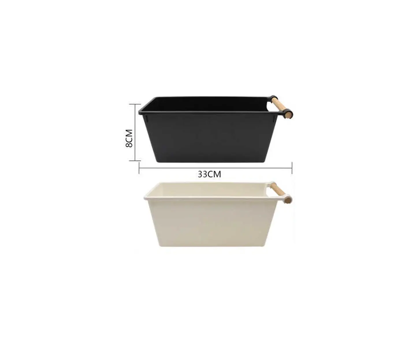 Canasto Organizador Plástico Multiuso Con Asas  33cm 2