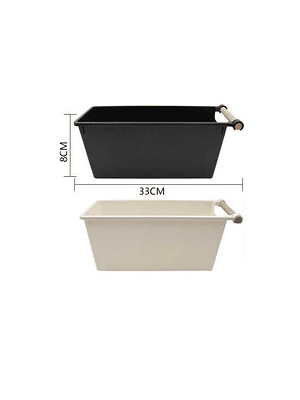 Canasto Organizador Plástico Multiuso Con Asas  33cm